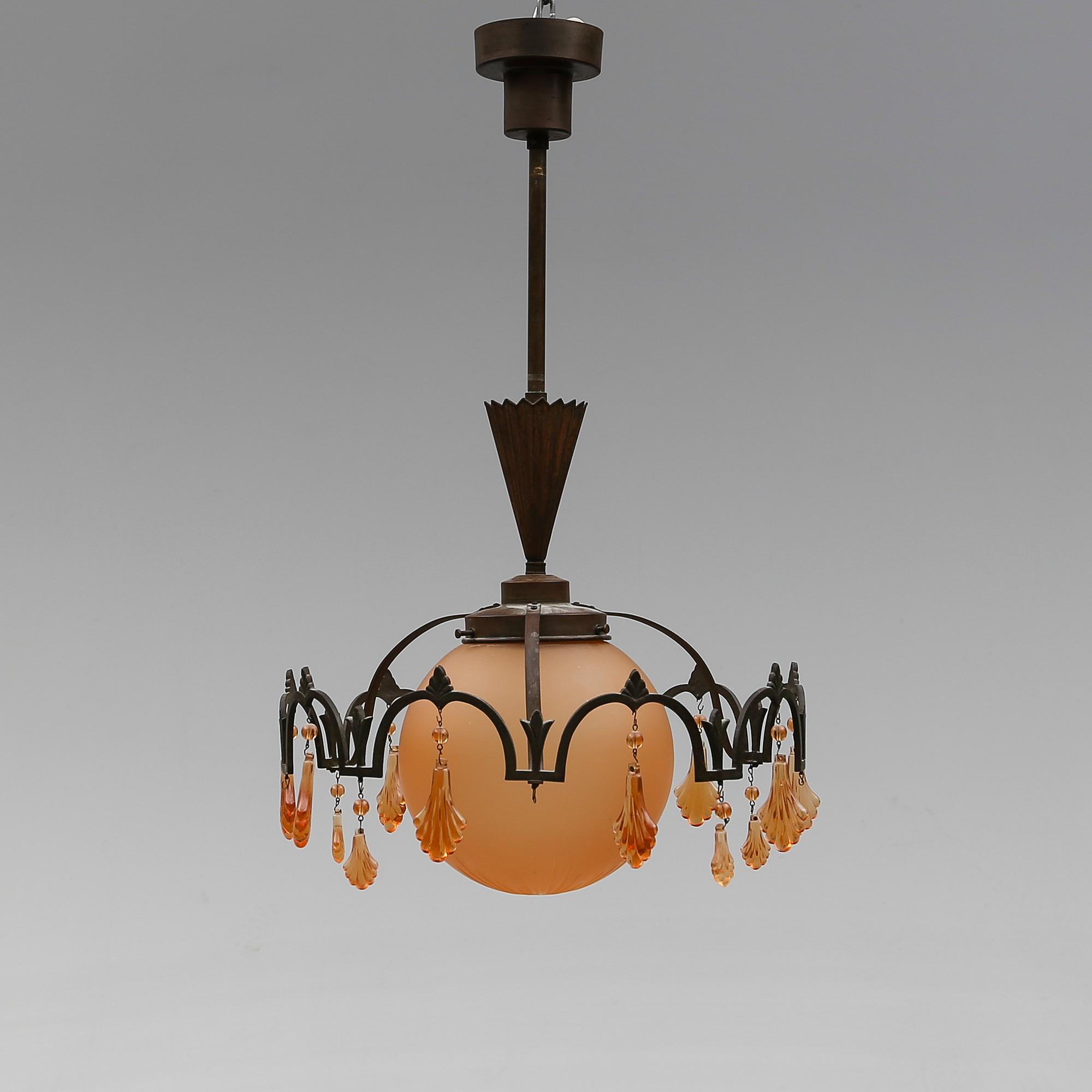 TAKLAMPA, 1920-/30-tal. Höjd ca 55 cm.