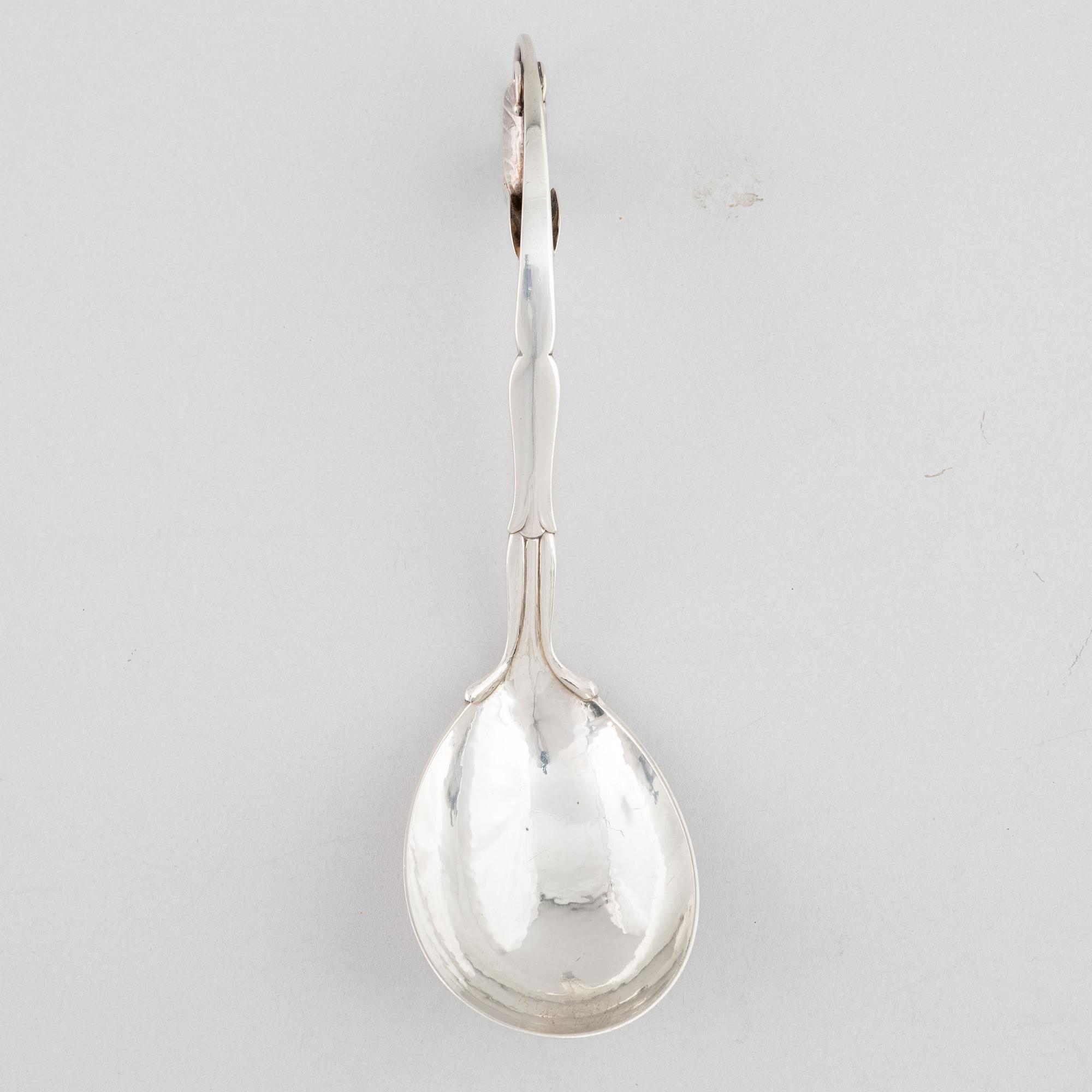Georg Jensen, a silver serving spoon, Denmark, after 1950.