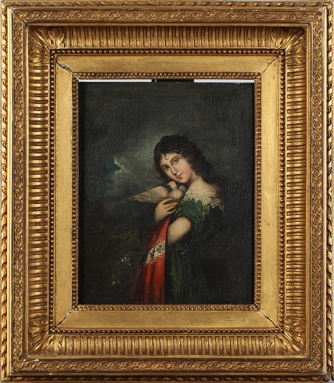 OKÄND KONSTNÄR, olja på pannå, 1800-tal.