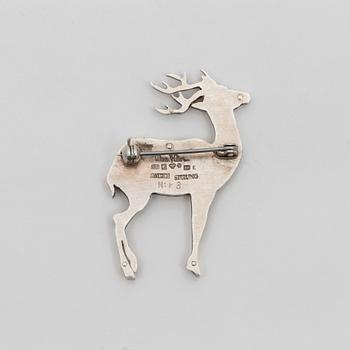 A silver brooch by Wiwen Nilsson, Lund, 1959.