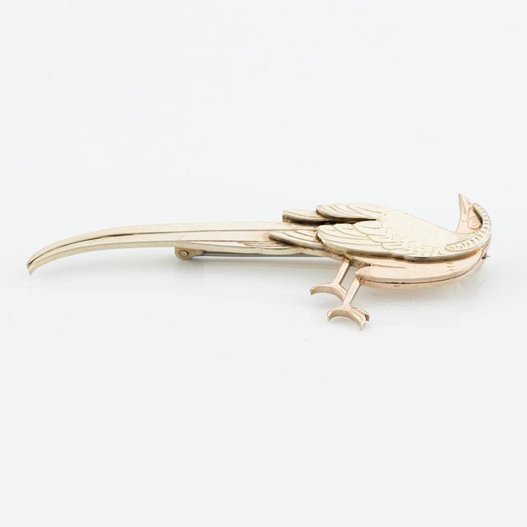 Wiwen Nilsson, a brooch, silver, in the shape of a pheasant, Lund 1964.