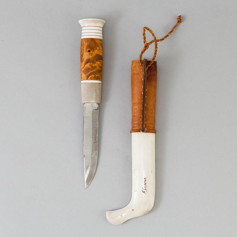 traditional sami knife by Anders Sunna, 20 th century.