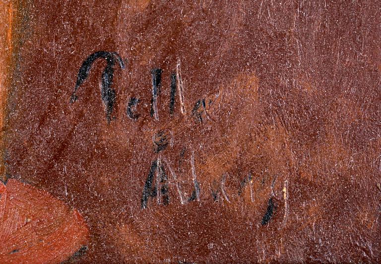 PELLE ÅBERG, olja på pannå, sign.