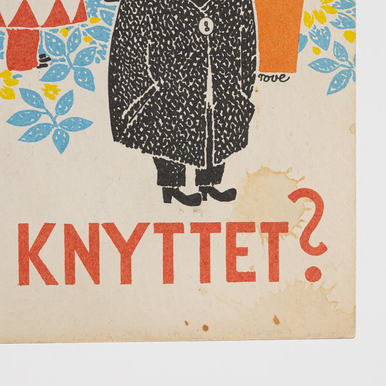 Tove Jansson, book, 'Vem ska trösta Knyttet', 1960. With dedication and drawing.