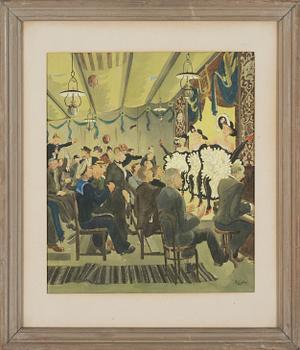 RUDOLF CARLBORG, 2 watercolor on paper, signed.
