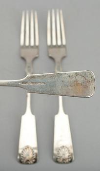 GAFFLAR, 28 delar, silver, mestadels Finland 1921-1931. Tot. vikt ca 733,9 g.
