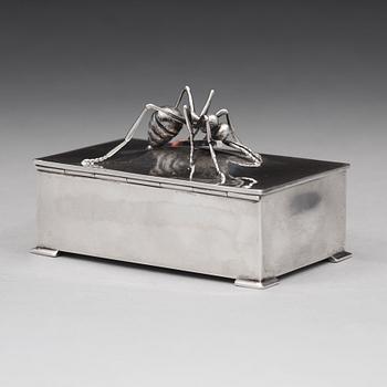 Kay Bojesen, A Kay Boyesen 830/1000 silver matchbox case, Copenhagen, Swedish import marks 1918.