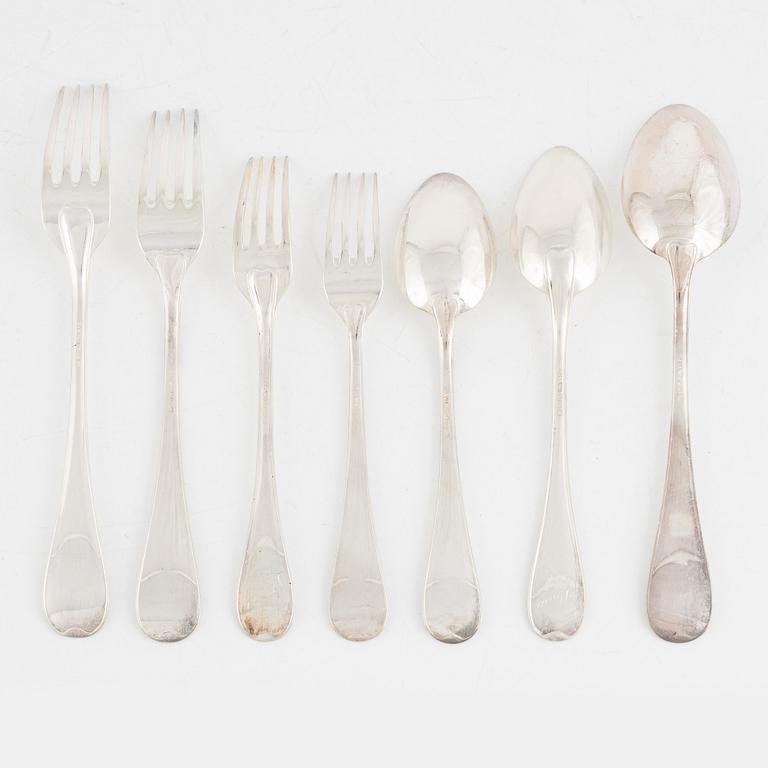 A 50-piece Swedish silver cutlery, model 'Svensk', mark of GAB, Stockholm, including 1950.