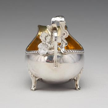 A Swedish Rococo parcel-gilt silver cream-jug, mark of Petter Åkerman, Stockholm 1778.
