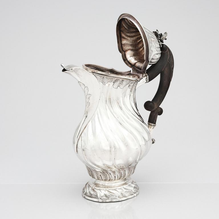 Petter Kleen, kaffekanna, silver, Ystad 1761, rokoko.