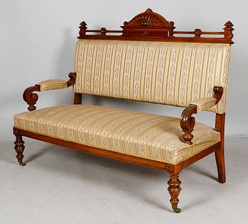 SALONGSMÖBEL, 7 delar, nyrenässans, sent 1800-tal.