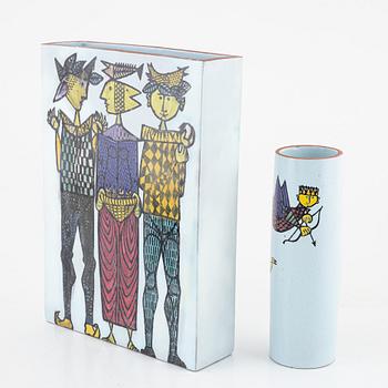 Stig Lindberg, 'Karneval', faience, Gustavsberg's studio (3 pcs).