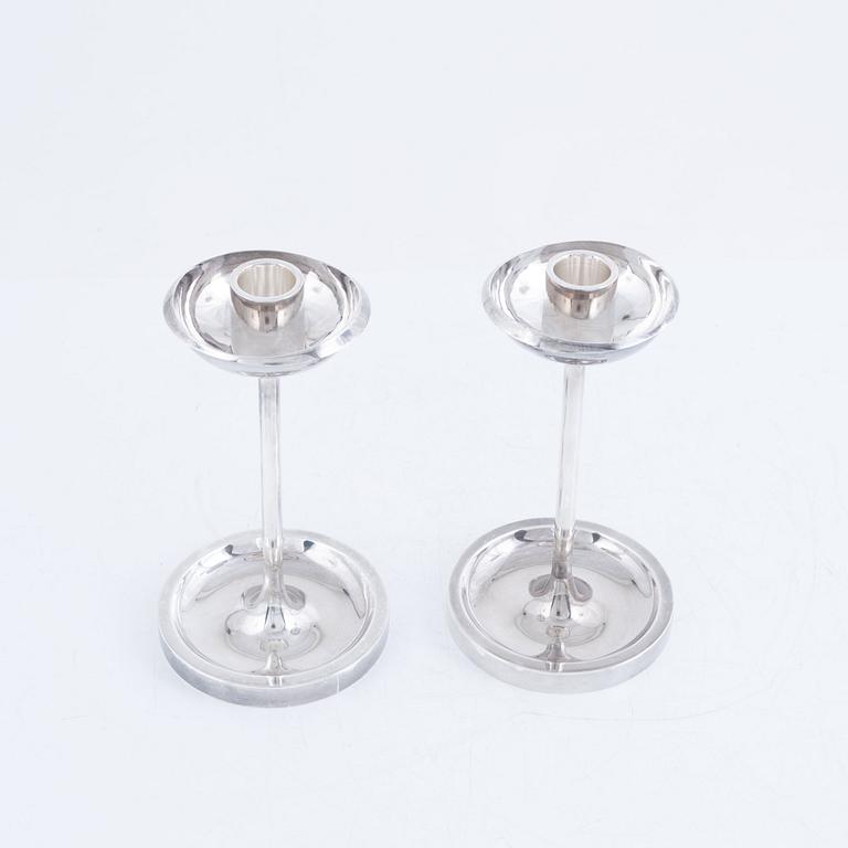 A pair of sterling silver candlesticks, Borgila, Stockholm, 1962.