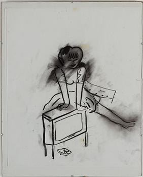HELENE BILLGREN, chalk drawing, signed verso.