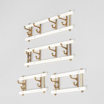 Klädhängare, 2 par, "Dekorativ", Skoglunds metallgjuteri, Anderstorp, 1950-/60-tal.