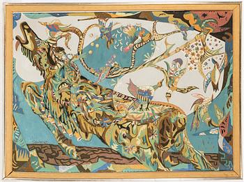 Lars Gynning, mixed media on panel, signed.