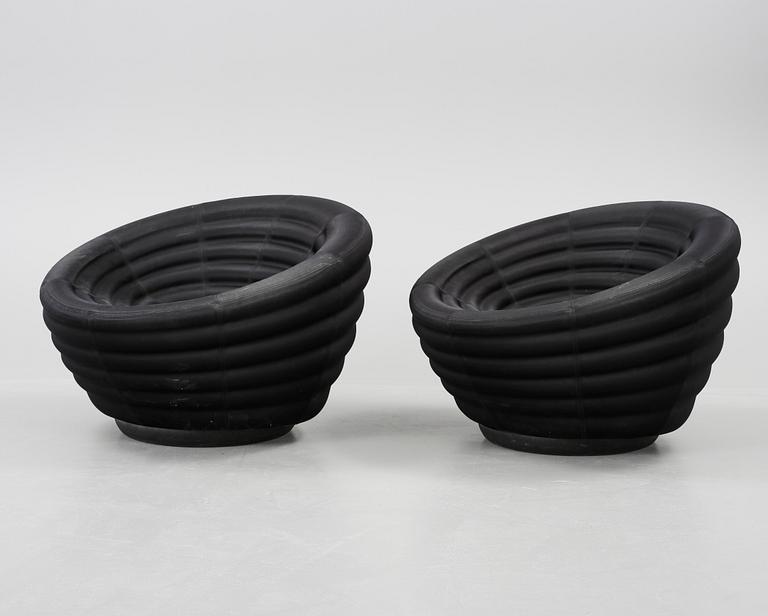 FÅTÖLJER, ett par, "Blow", Johannes Foersom & Peter Hiort-Lorenzen för Hay, Danmark, 2000-tal.