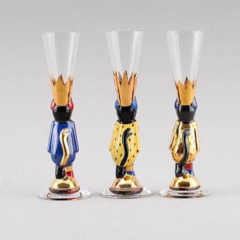 SNAPSGLAS, 3 st, Gunnar Cyrén, Nobelservisen, Orrefors.