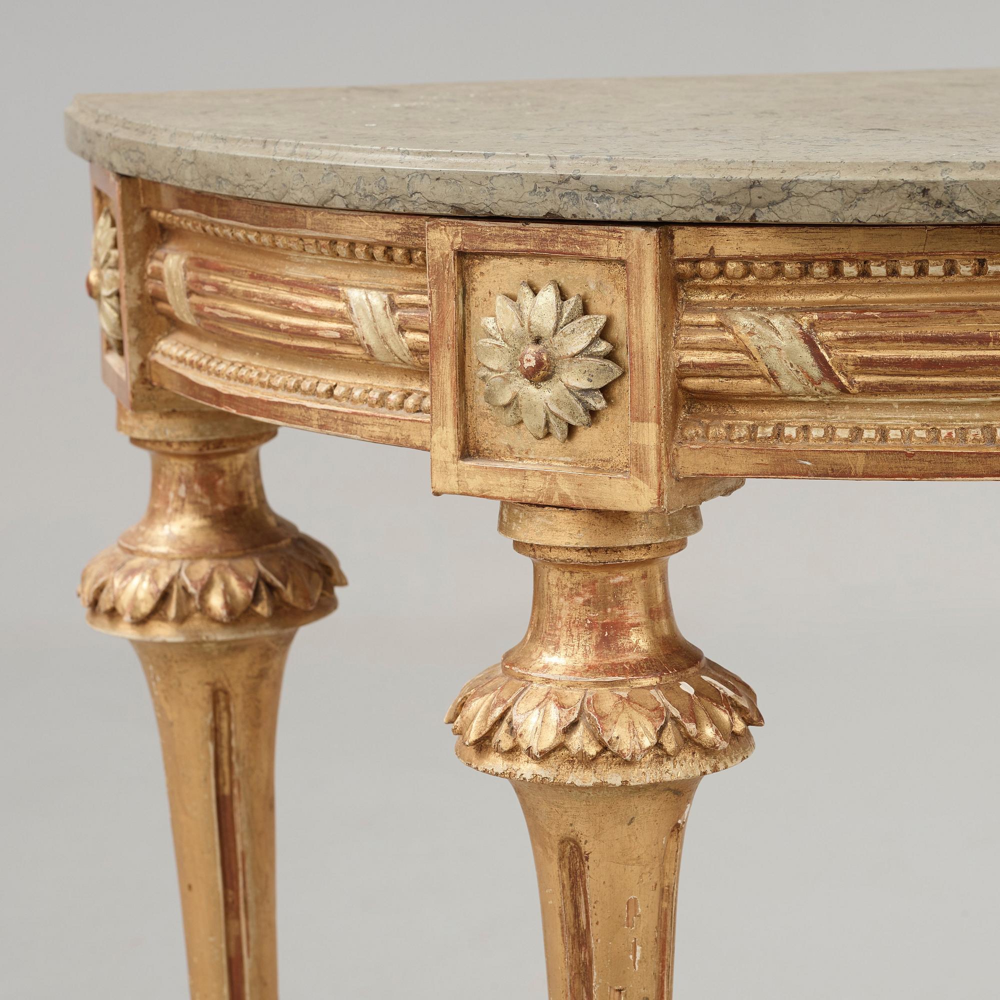 A Gustavian late 18th century console table.