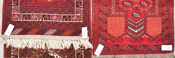 GALLERIMATTA samt BÖNEMATTA, semiantik, Afghan, 288 X 81 samt 108 X 80 cm.