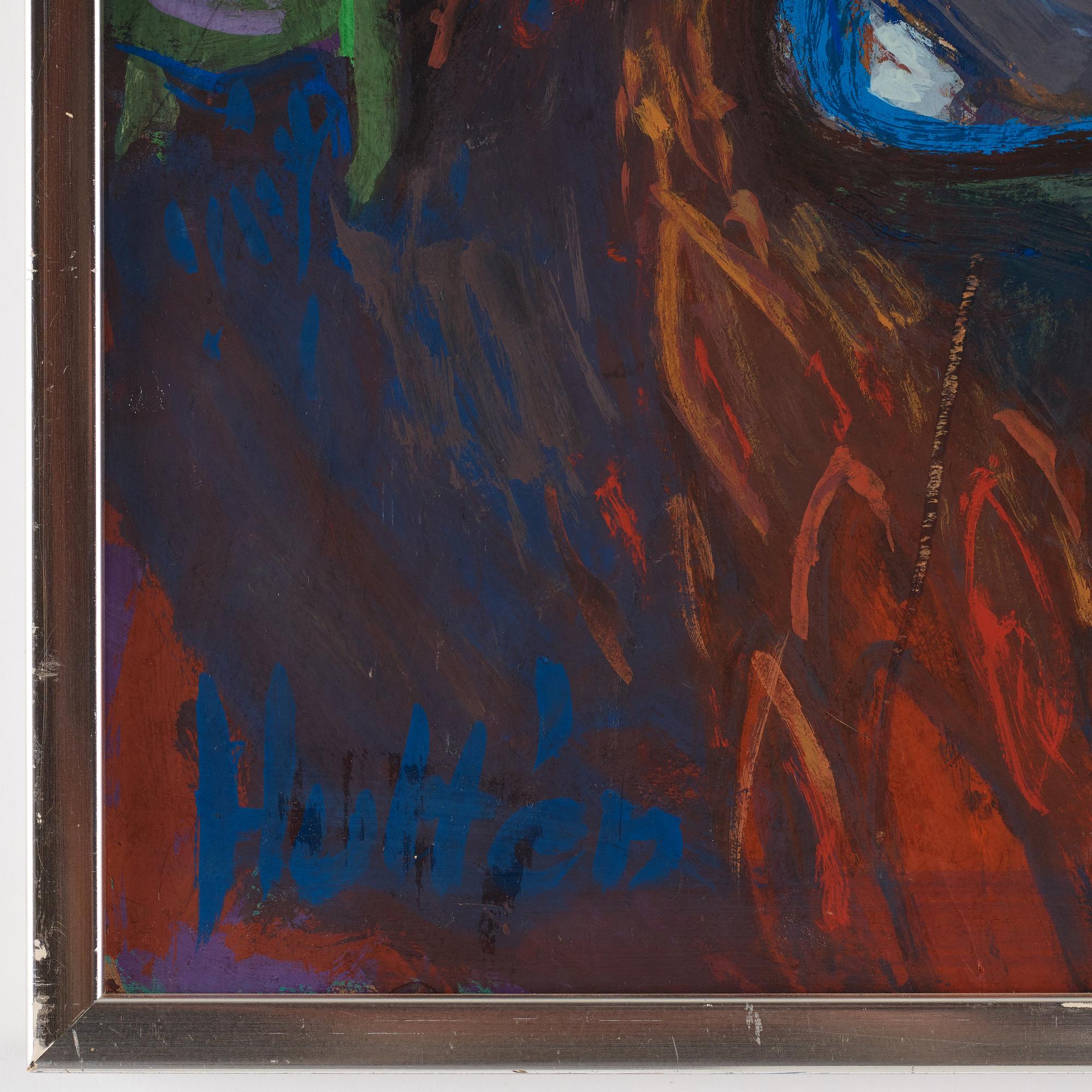 CO Hultén, gouache på pannå, signerad och utförd 1940.