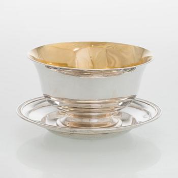 A Swedish parcel-gilt sauceboat, Johan Petter Hedman, Norrköping 1833.