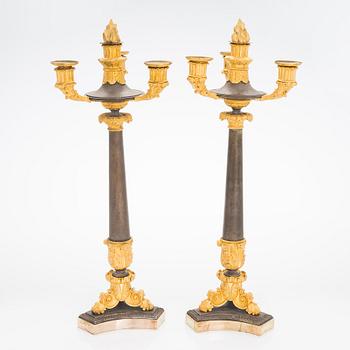 Candelabra pair, late Empire France 1830's.