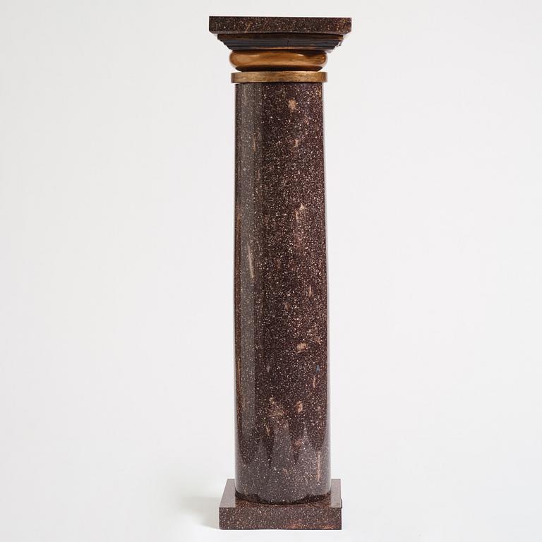 A Swedish porphyry column, 19th century.