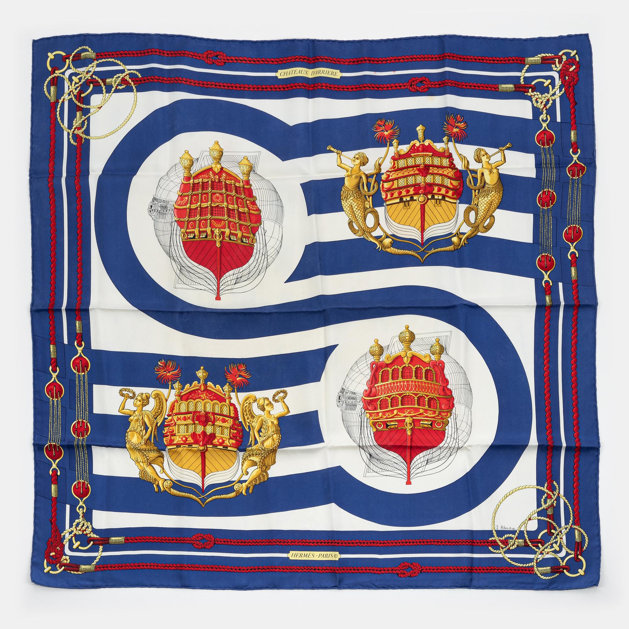 Hermès, scarf, "Chateaux d'Arriere".