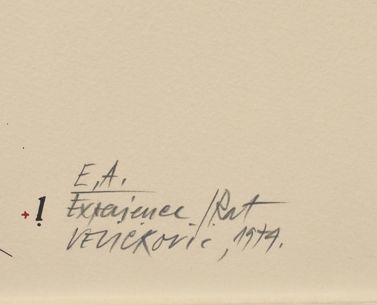 VLADIMIR VELICKOVIC, färglitografi, sign, dat 1974, E.A.