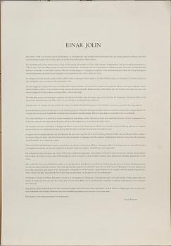 EINAR JOLIN, 10 st, litografier ur mapp AH Grafik AB Stockholm, signerade och numrerade 272/360.