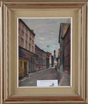 LARSSON, CARL OSCAR, olja på pannå, sign o dat 1956.