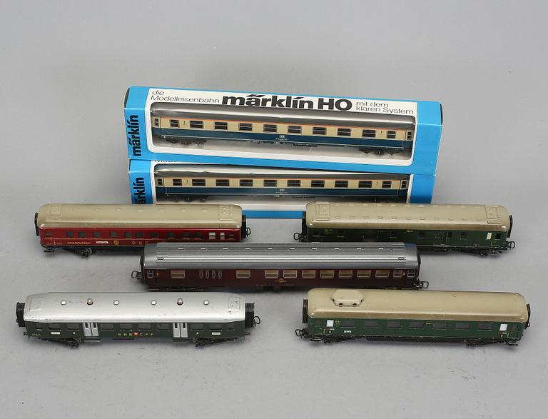 VAGNAR, 7 stycken, Märklin, skala H0.