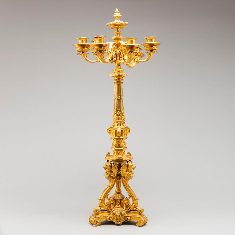 CANDELABRUM, gilt-bronze, 19th century.