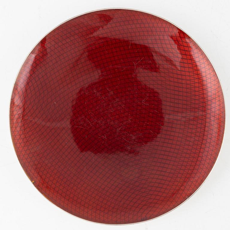 Grete Prytz-Kittelsen, fat, silver och emalj, J Tostrup, Olso, Norge omkring 1950.