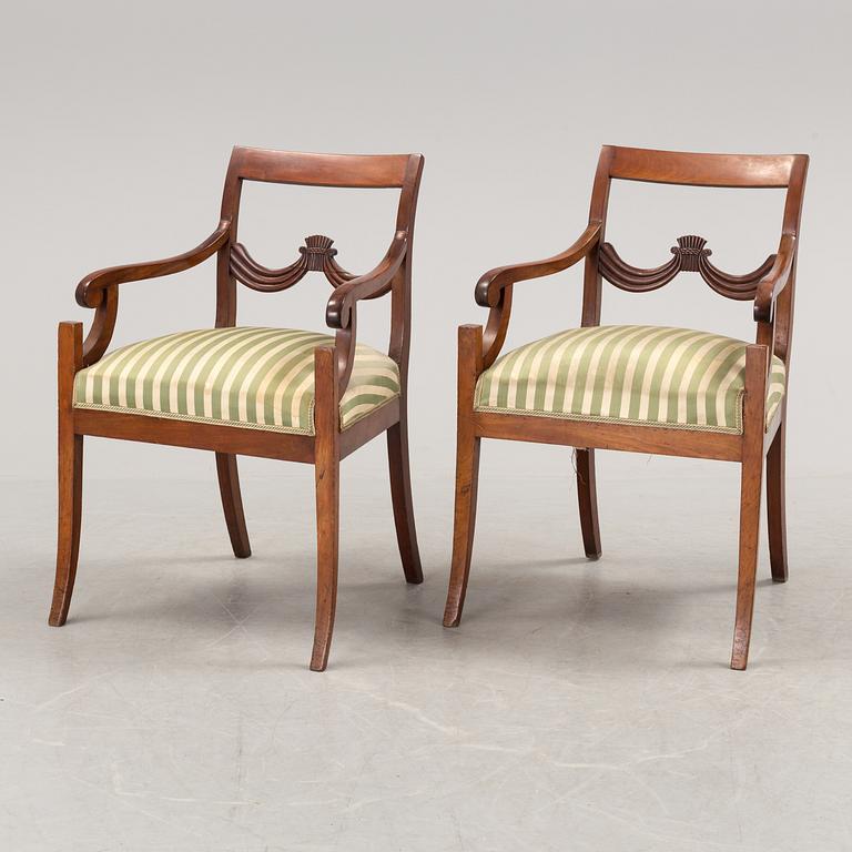 MÖBELGRUPP, 7 delar, Karl Johan, 1800-talets första hälft.