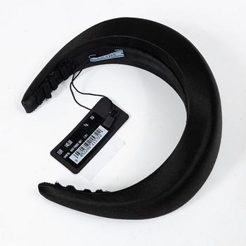Prada, A black silk hairband.