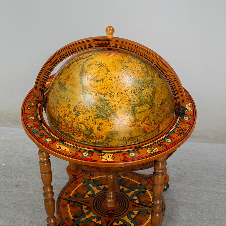 A globe drinks cabinet, late 20th Century.