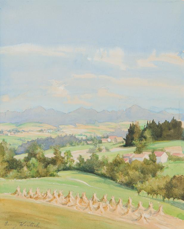 Emmy Woitsch, Landskap med skylar.