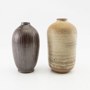 Arthur Andersson vases, 8 pieces, Wallåkra, mid-20th century stoneware.