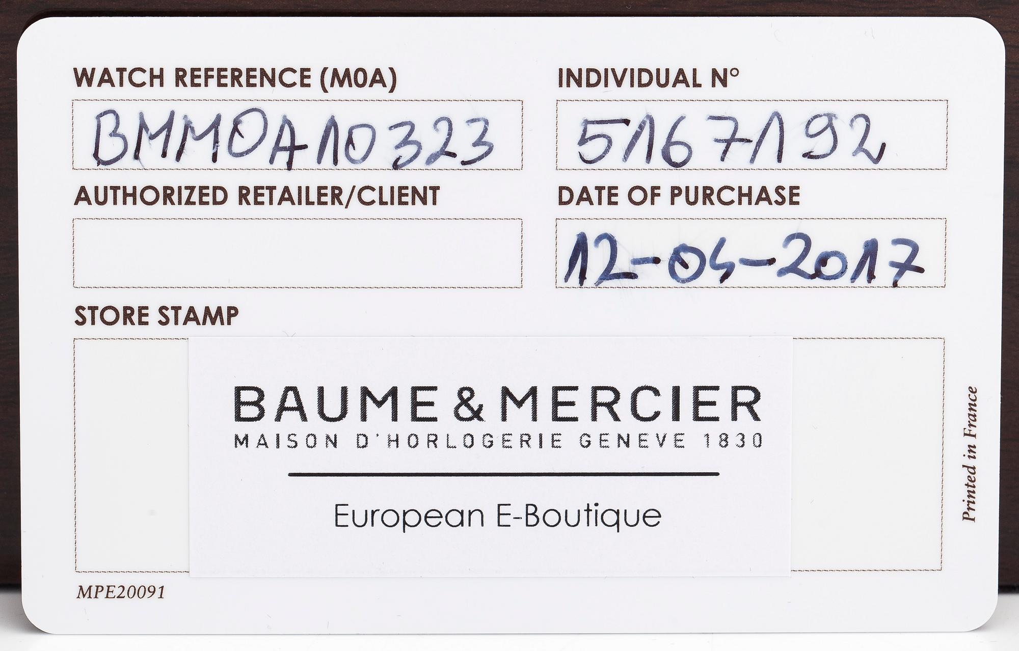 Baume & Mercier, Classima, wristwatch, 40 mm.