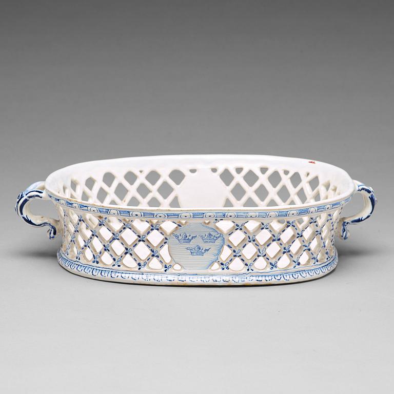 A faience chesnut basket, Rörstrand, 18th Century.