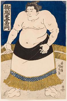 UTAGAWA KUNISADA, (1786-1864), färgträsnitt. Japan, 1840-tal. "Goyogi Kumoemon".