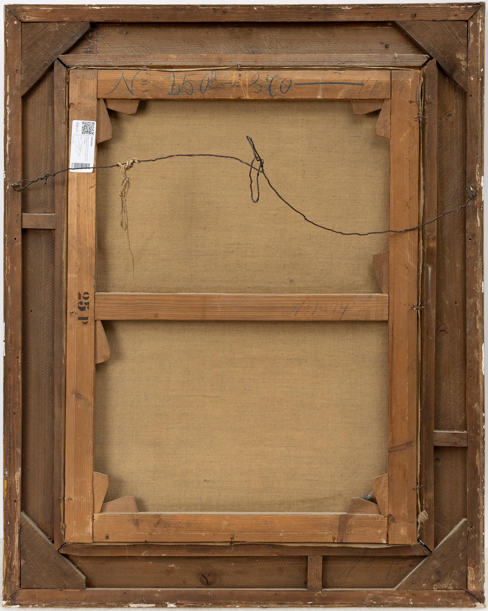 Léon Georges Calvès, Harvest motif with horses and two figures.