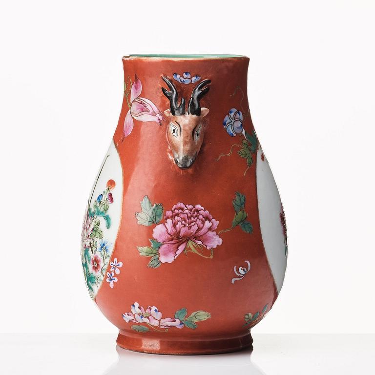 A famille rose vase, Republic with Guangxu mark.