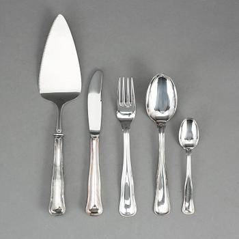 SILVERBESTICK, 25 delar. Mema, 1989. 1174 gram inklusive rostfria blad.