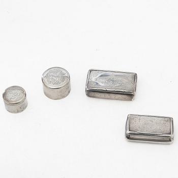 Boxes, 4 pcs, Sweden, second half of the 19th century.