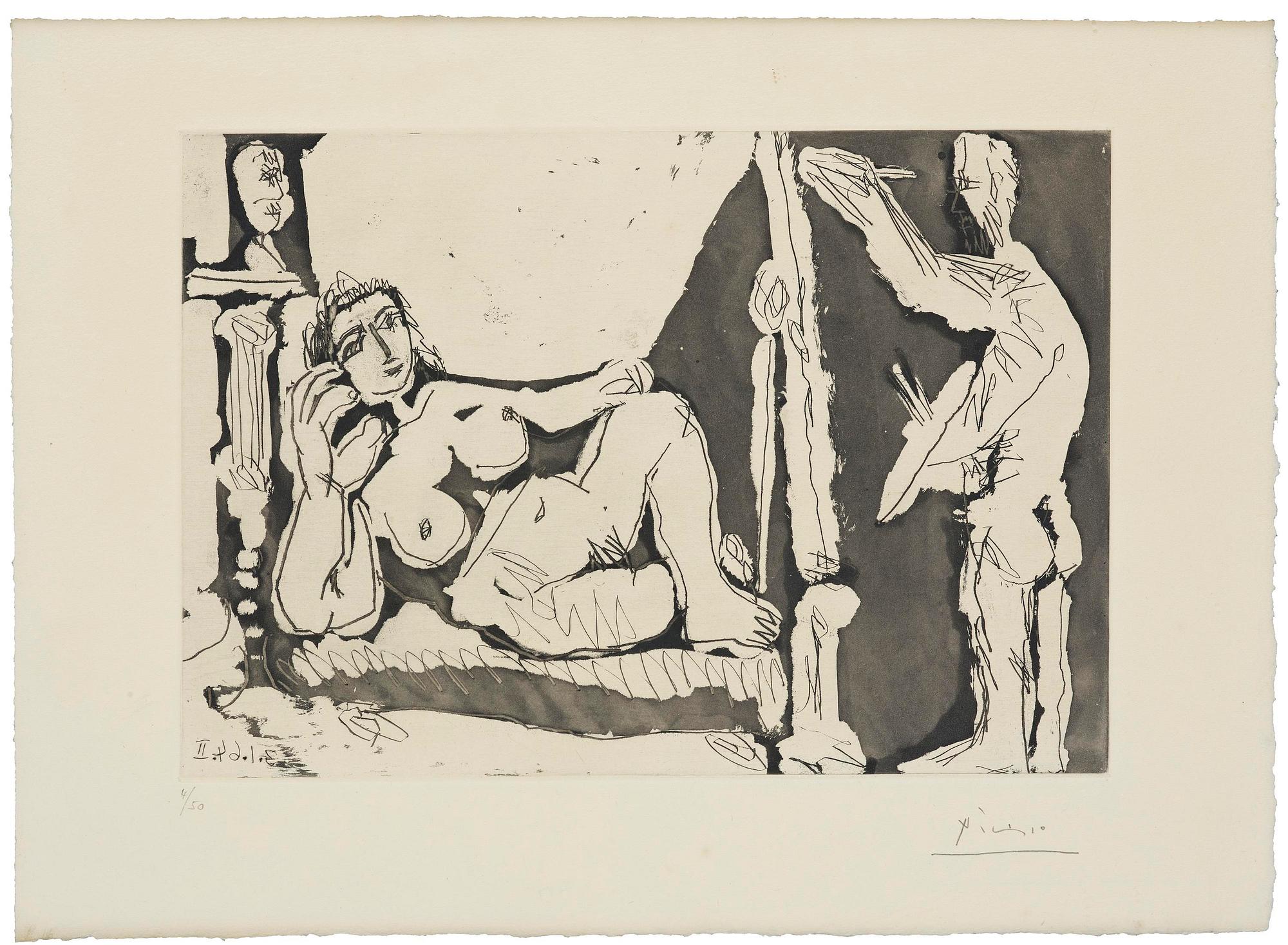 Pablo Picasso, "Peintre et modèle avec un sculpture I".
