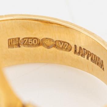 Björn Weckström, Gold and diamond ring. Lapponia 1974.