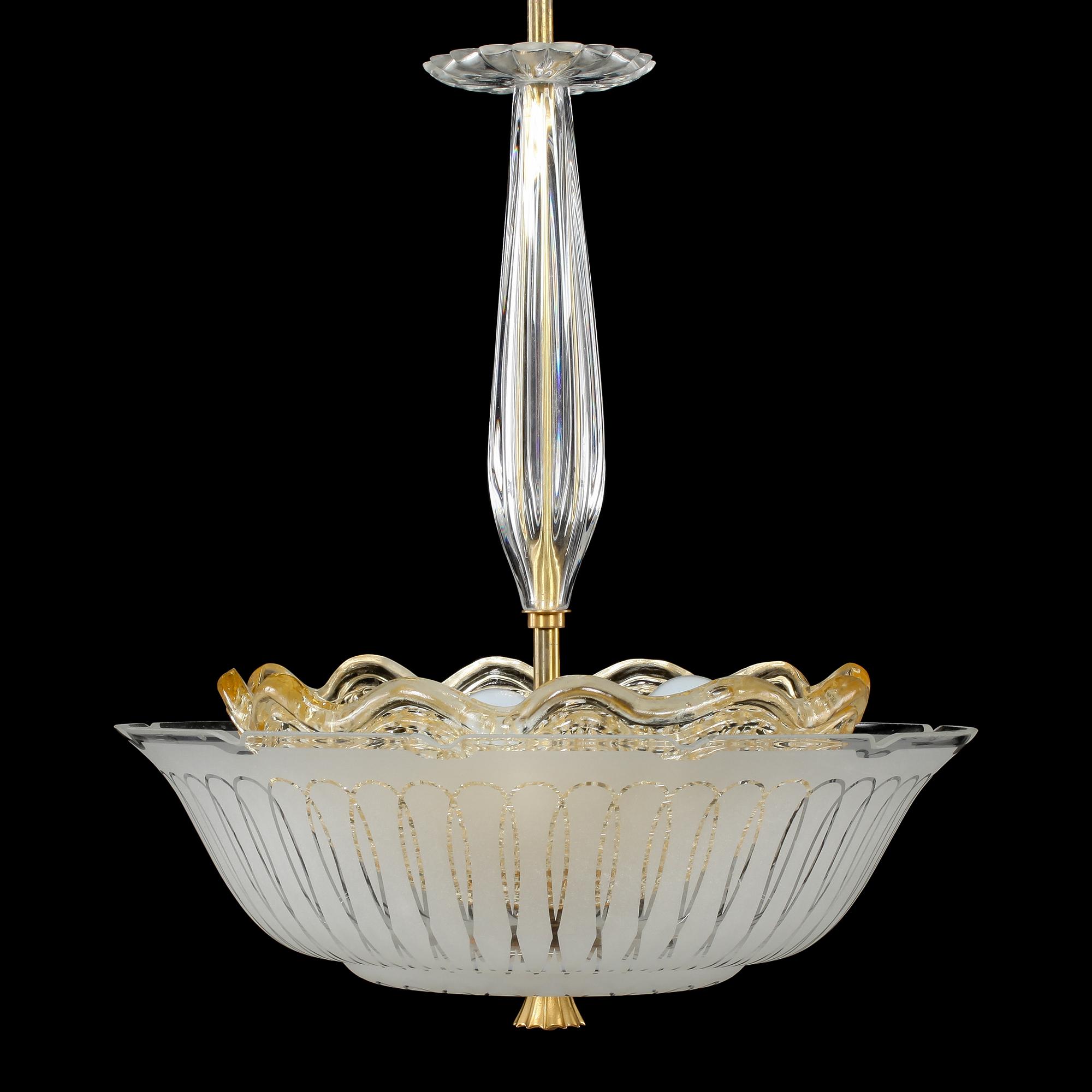 TAKLAMPA, Fagerlund, Orrefors, 1900-talets andra hälft. Höjd 65 cm.